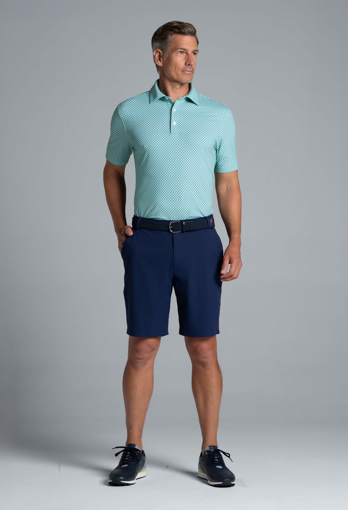 Square Spiral Print Short Sleeve Polo – 94169 (Modern Fit)
